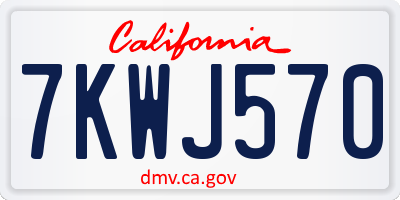 CA license plate 7KWJ570