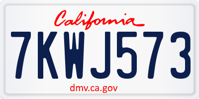 CA license plate 7KWJ573