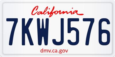 CA license plate 7KWJ576