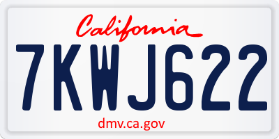 CA license plate 7KWJ622