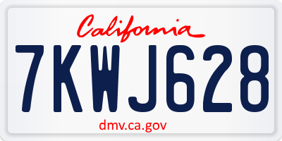 CA license plate 7KWJ628