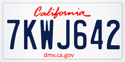 CA license plate 7KWJ642