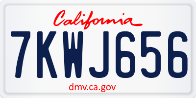 CA license plate 7KWJ656