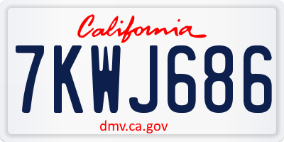 CA license plate 7KWJ686