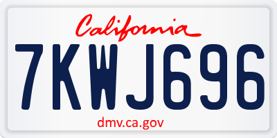 CA license plate 7KWJ696