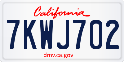 CA license plate 7KWJ702
