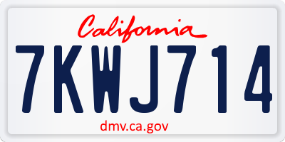 CA license plate 7KWJ714
