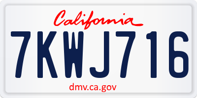 CA license plate 7KWJ716