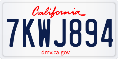 CA license plate 7KWJ894