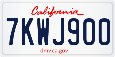 CA license plate 7KWJ900