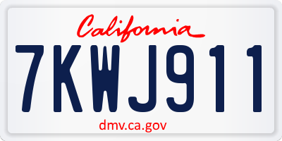 CA license plate 7KWJ911