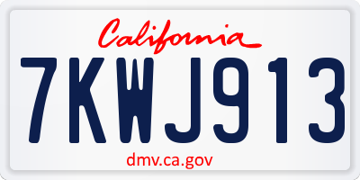 CA license plate 7KWJ913