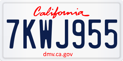 CA license plate 7KWJ955