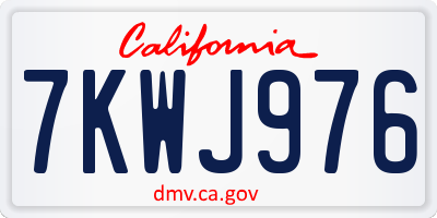 CA license plate 7KWJ976