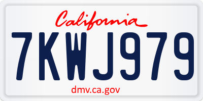 CA license plate 7KWJ979