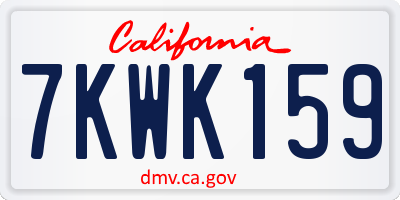 CA license plate 7KWK159