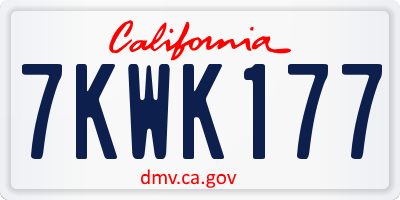 CA license plate 7KWK177