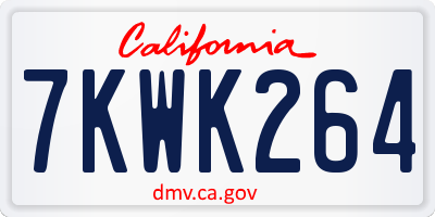 CA license plate 7KWK264