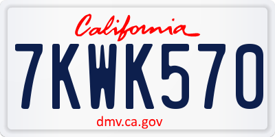 CA license plate 7KWK570