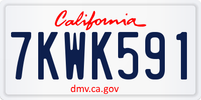 CA license plate 7KWK591