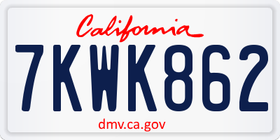 CA license plate 7KWK862