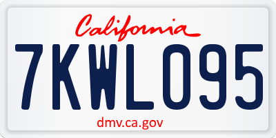 CA license plate 7KWL095