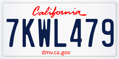 CA license plate 7KWL479
