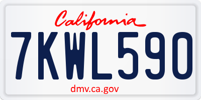 CA license plate 7KWL590