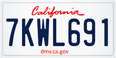 CA license plate 7KWL691