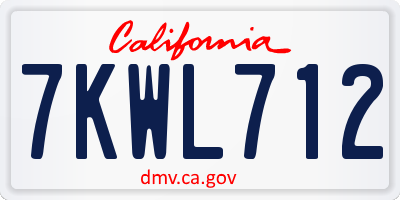 CA license plate 7KWL712