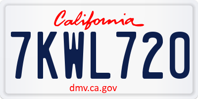 CA license plate 7KWL720