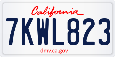 CA license plate 7KWL823
