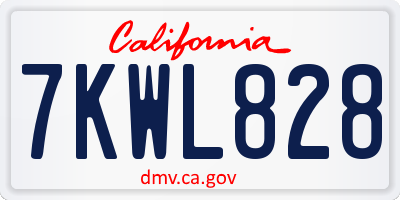 CA license plate 7KWL828