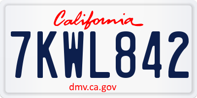 CA license plate 7KWL842