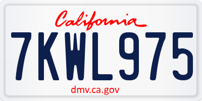 CA license plate 7KWL975