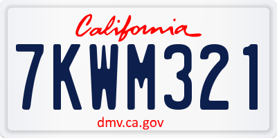 CA license plate 7KWM321