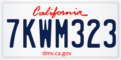 CA license plate 7KWM323