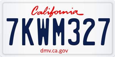 CA license plate 7KWM327