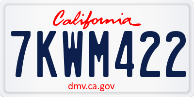 CA license plate 7KWM422