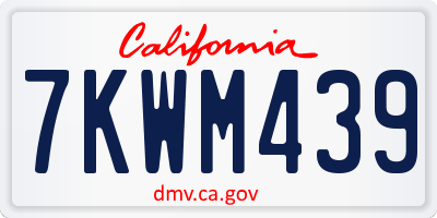 CA license plate 7KWM439