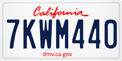 CA license plate 7KWM440