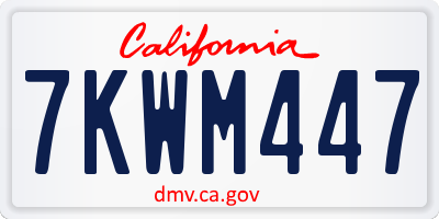 CA license plate 7KWM447