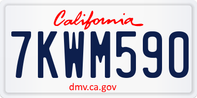 CA license plate 7KWM590