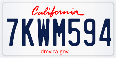 CA license plate 7KWM594