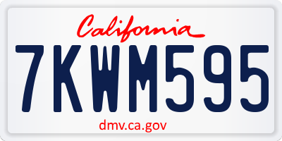 CA license plate 7KWM595
