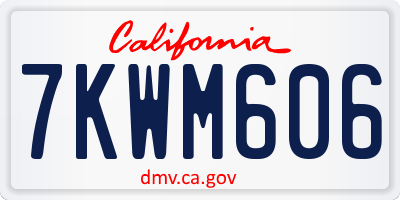 CA license plate 7KWM606