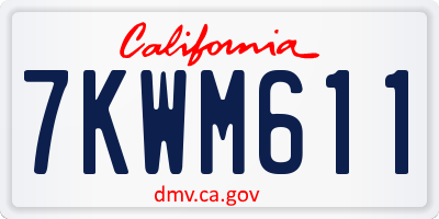 CA license plate 7KWM611