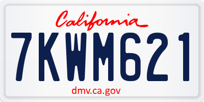 CA license plate 7KWM621