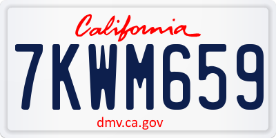 CA license plate 7KWM659