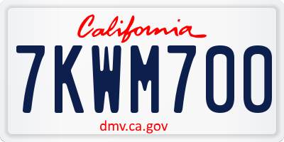 CA license plate 7KWM700
